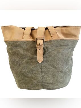 L.L Bean vintage canvas and suede tote bag